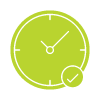green clock icon representing time management and productivity strategies for 3 tasks