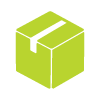 green cube with a cutout shape representing an 8 in a minimalist design