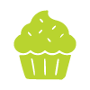 green cupcake with frosting representing ten delicious treats