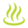 green steam icon representing relaxation and wellness spa experience 19 benefits of thermal healing