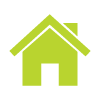 green house icon representing home and living essentials for modern design five key features